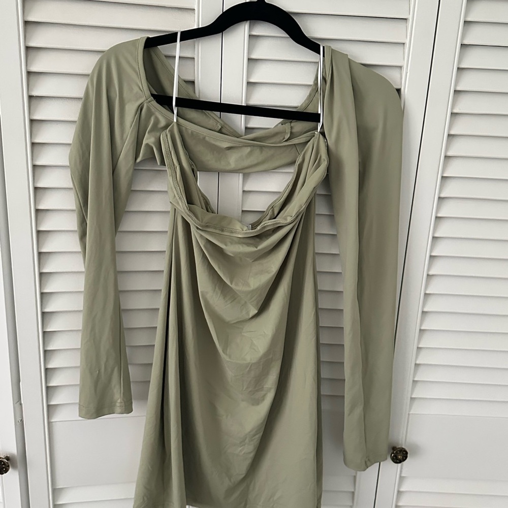 Princess Polly Sage Long Sleeve Dress